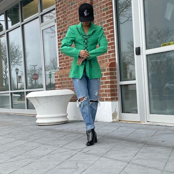 Lace Up Blazer - Picture 2 of 3